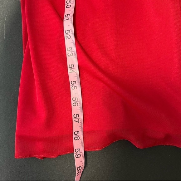 Dave & Johnny Dress Women 9 10 Maxi Red Rhinestone Studded Ruffled Sleeveless - Picture 11 of 13